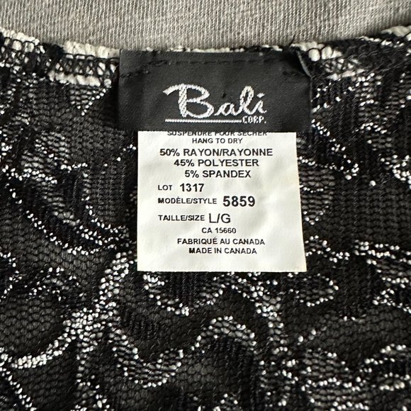 Bali Black and White Textured Short Sleeve Top - Picture 2 of 6